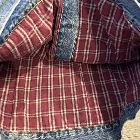 Levi’s Vintage 90’s Blue Denim Flannel Lined Trucker Jacket Size XL 70614-0389 - Picture 10 of 10